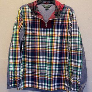 Woolrich Mens S Madras Plaid Lightweight Pullover Windbreaker